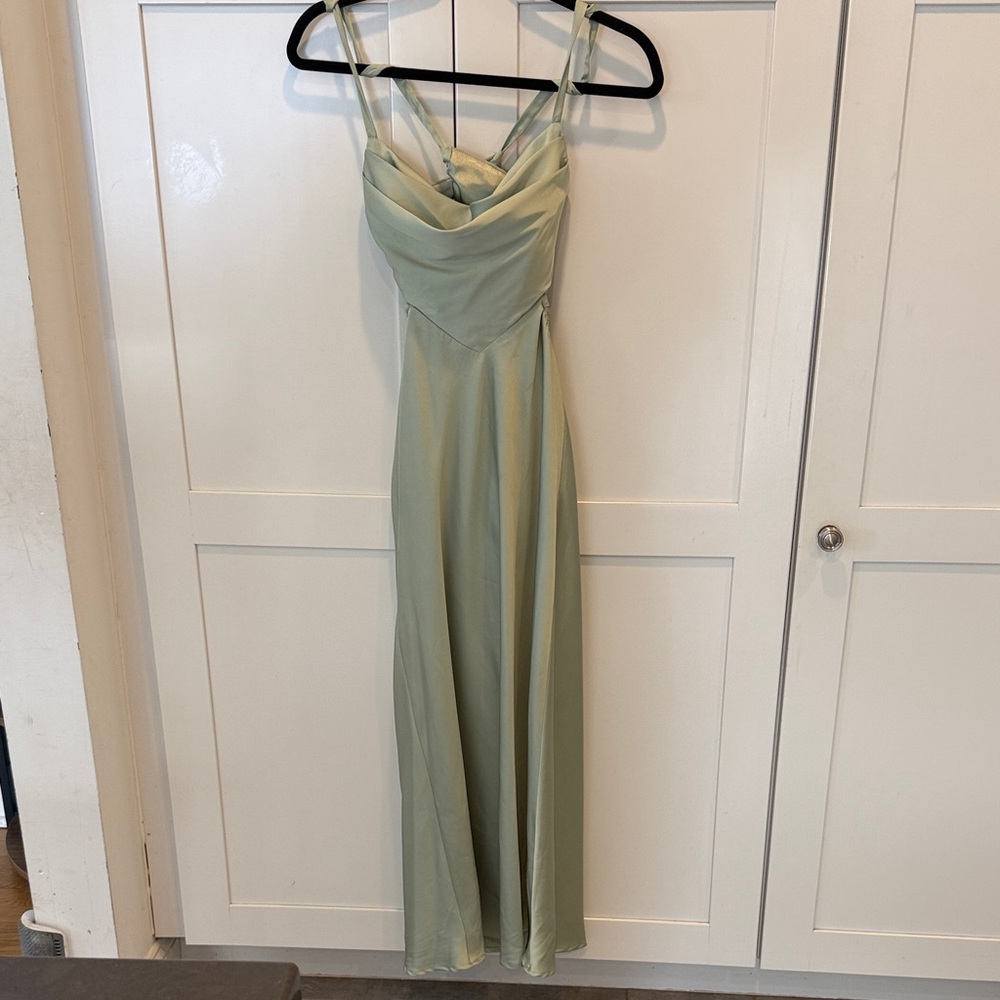 Lulu's Mint Green Strapless Cutout Slip Dress - Picture 3 of 6